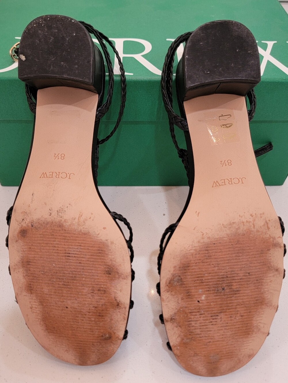 J.Crew Braided Leather T‑Strap Mid Heels - Picture 2 of 8